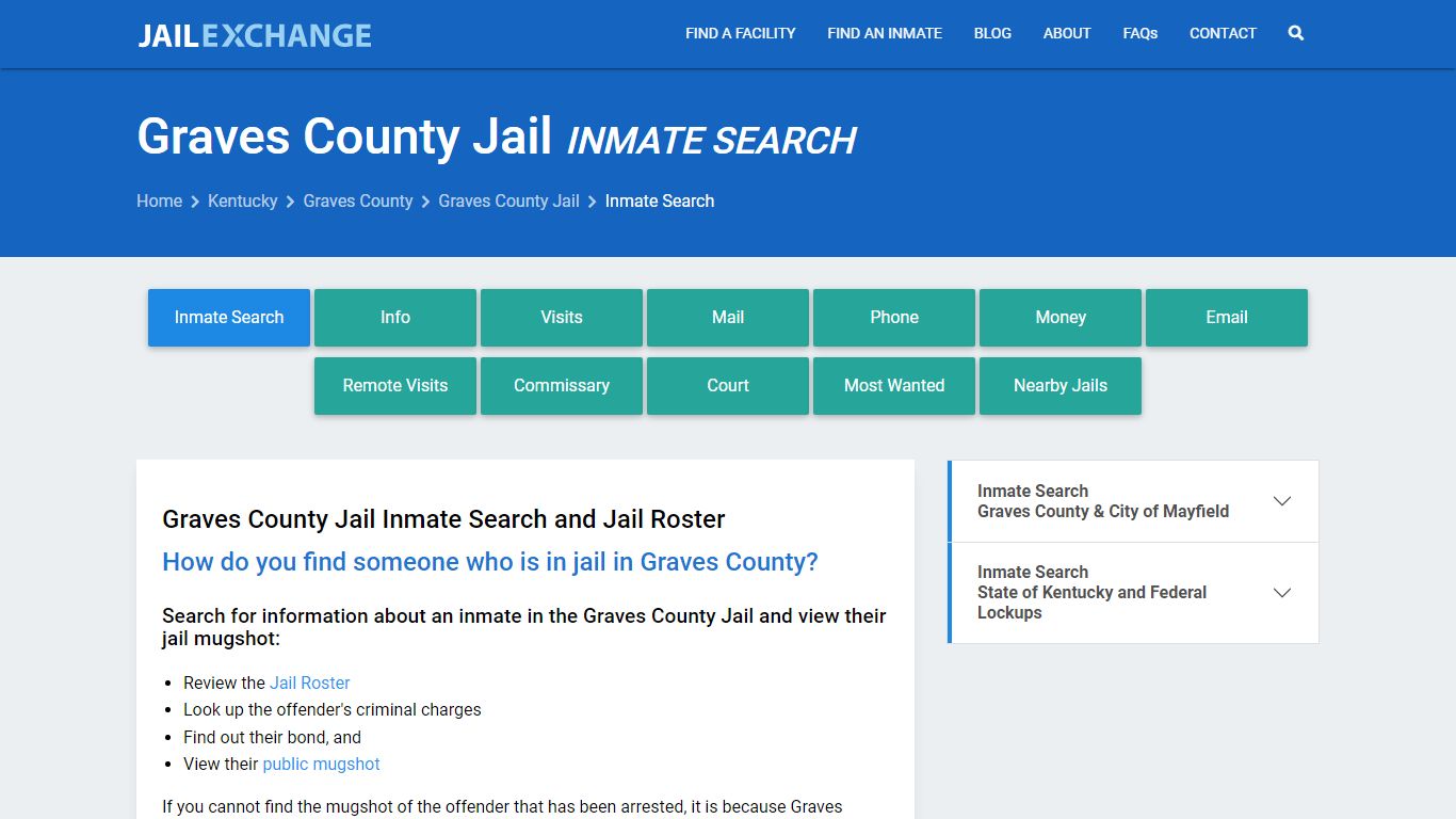 Inmate Search: Roster & Mugshots - Graves County Jail, KY